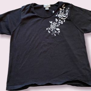 CD Daniels Short Sleeve Black Sweater- Size 1X